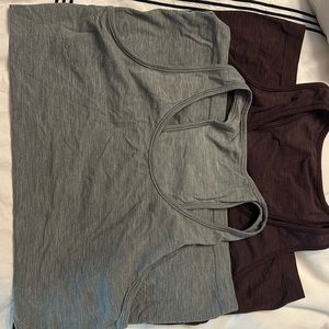 Bundle of 2 Sweaty Betty tank tops in grey and eggplant
